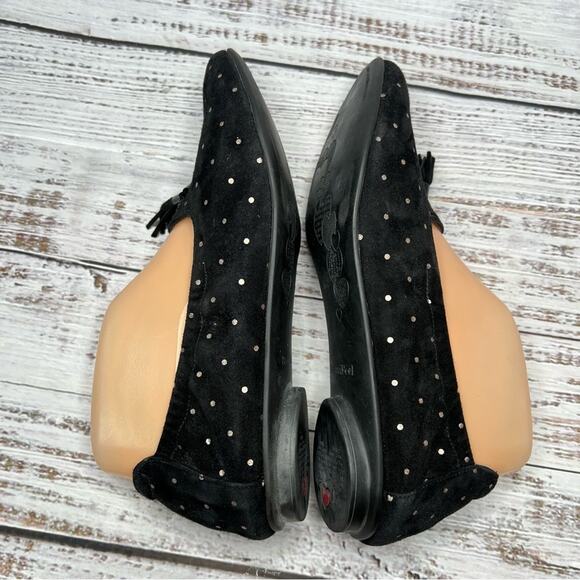 Beautifeel Holly Flats Black Printed Suede Bronze Dots Excellent Women's 39 8-8. - Picture 3 of 11